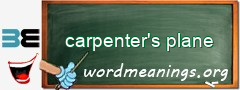 WordMeaning blackboard for carpenter's plane